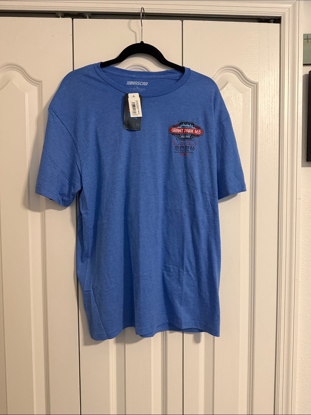 Nascar Blue Short Sleeve Crewneck T-Shirt with Chest Patch